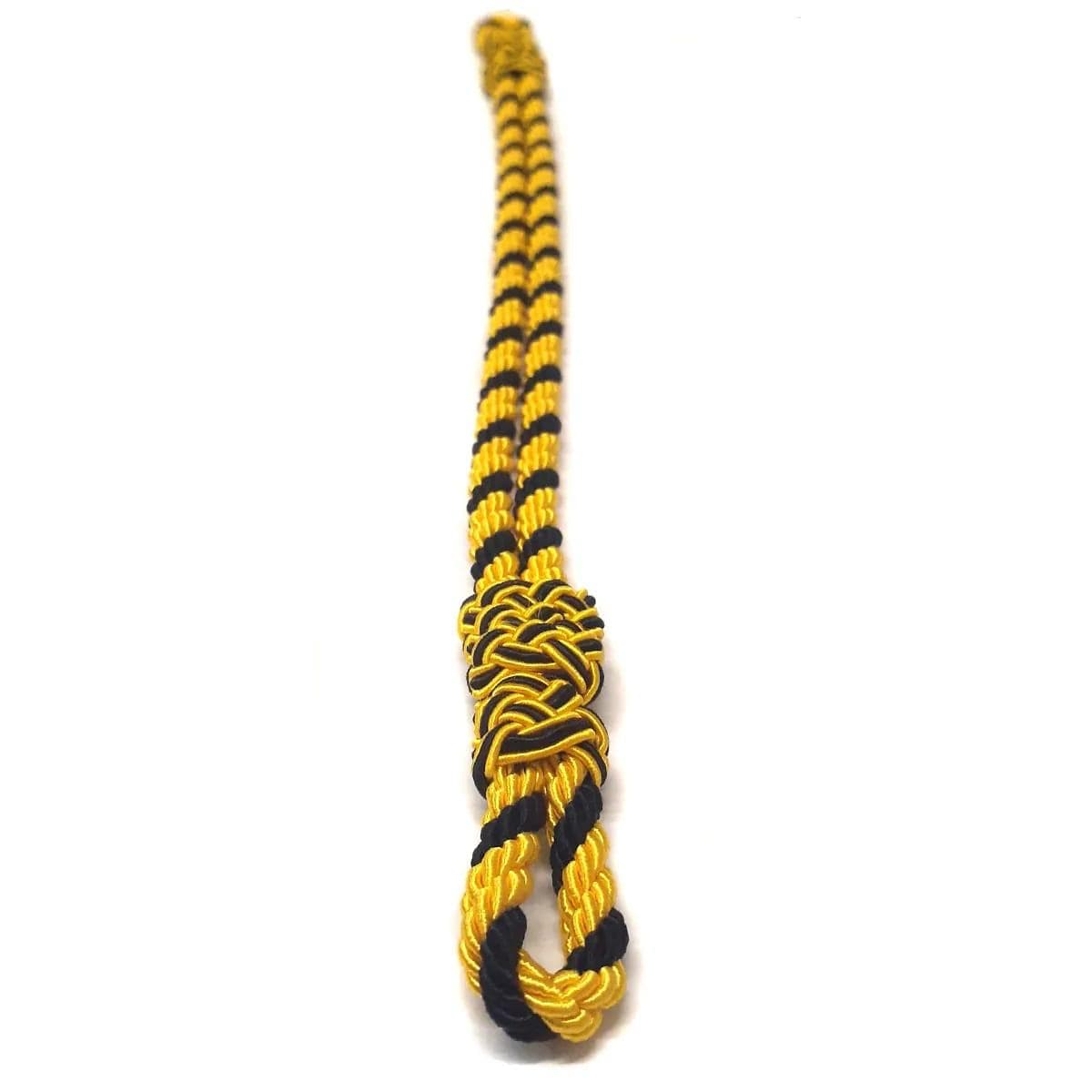 Barbijo Doble Cordón Negro Amarillo para Gorra de Gala