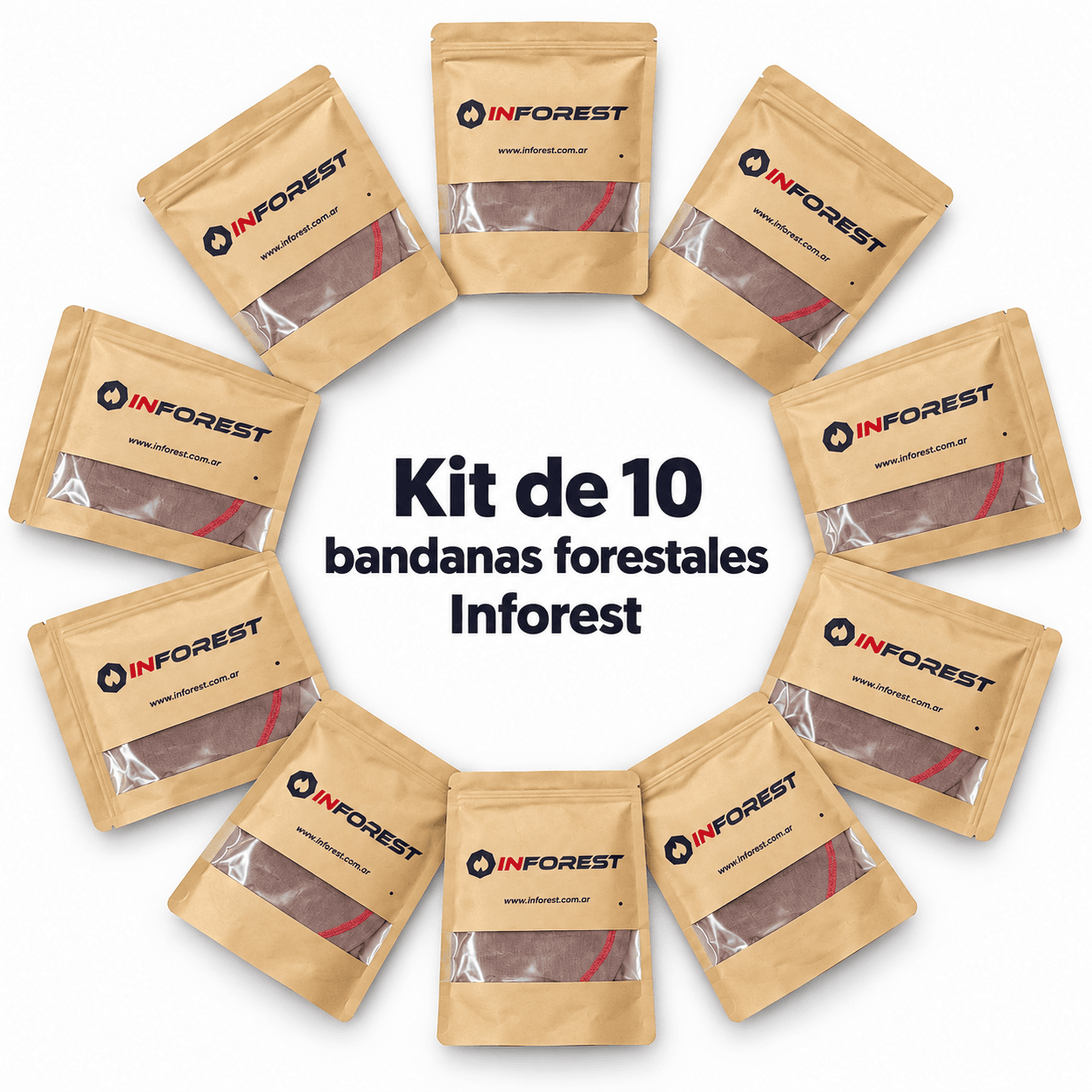 Kit x 10 bandana incendio forestal Ignifuga INFOREST (B2B Institucional)